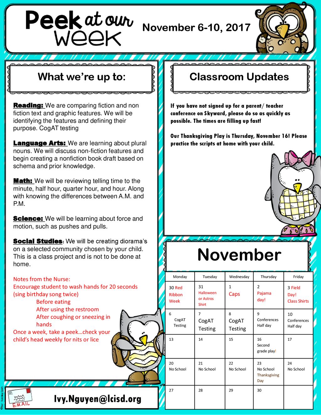 November november 6 10 2017 what we re up to classroom updates ppt