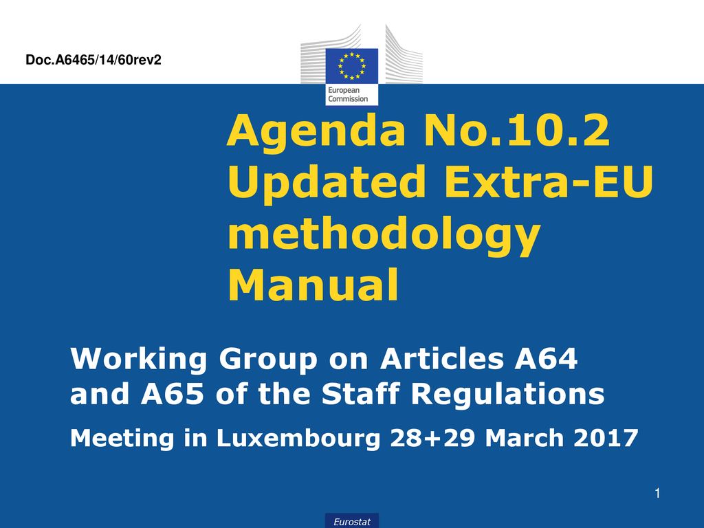 Agenda No.10.2 Updated Extra-EU methodology Manual