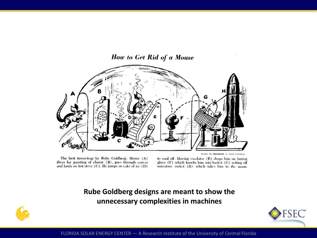 Although many of Rube Goldberg’s cartoons were rooted in their time period and don’t easily translate to our times, his crazy contraptions still appeal to people today and seem to relate to our feelings of the modern world.