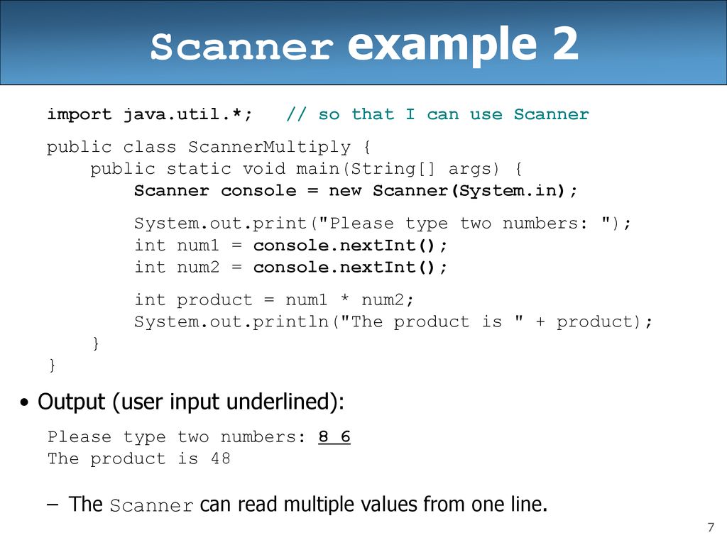 Optional Topic: User Input with Scanner - ppt download