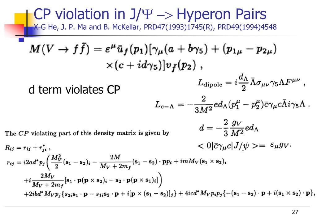 CP violation in J/Y -> Hyperon Pairs X-G He, J. P. Ma and B