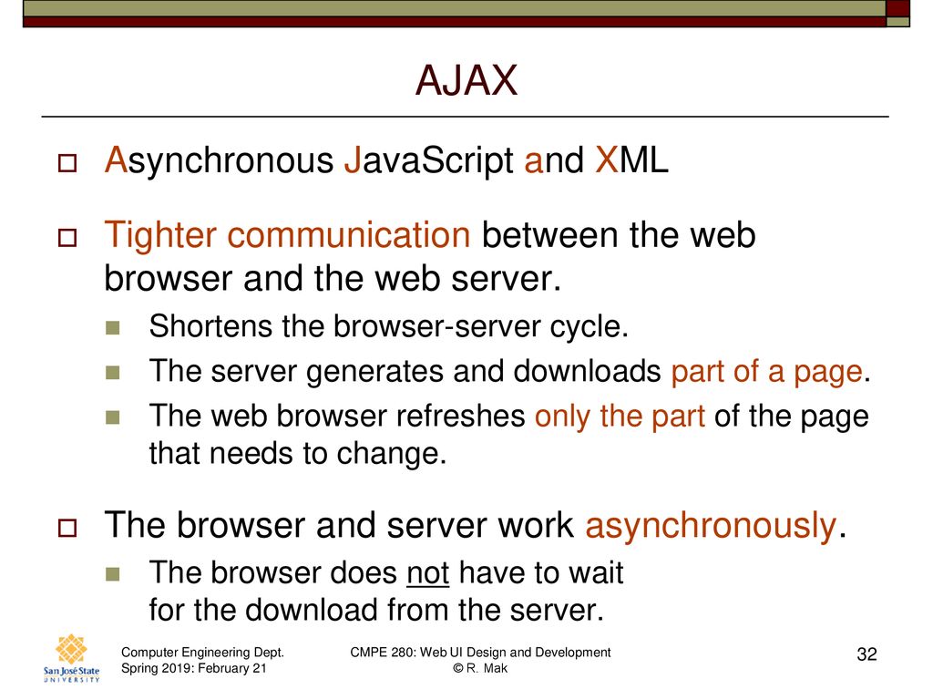 CMPE 280 Web UI Design and Development February 21 Class Meeting - ppt ...