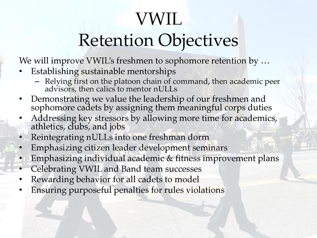 VWIL Retention Objectives