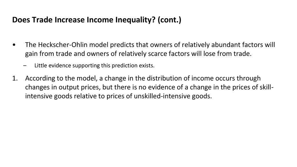 Does Trade Increase Income Inequality (cont.)