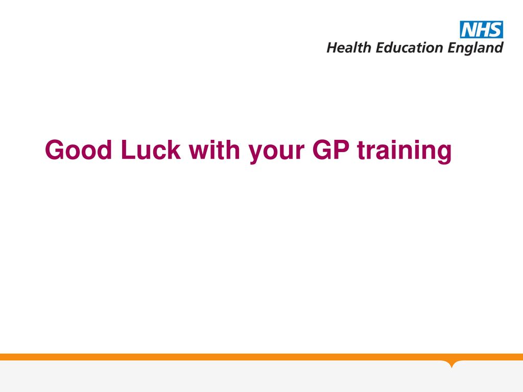 Good Luck with your GP training