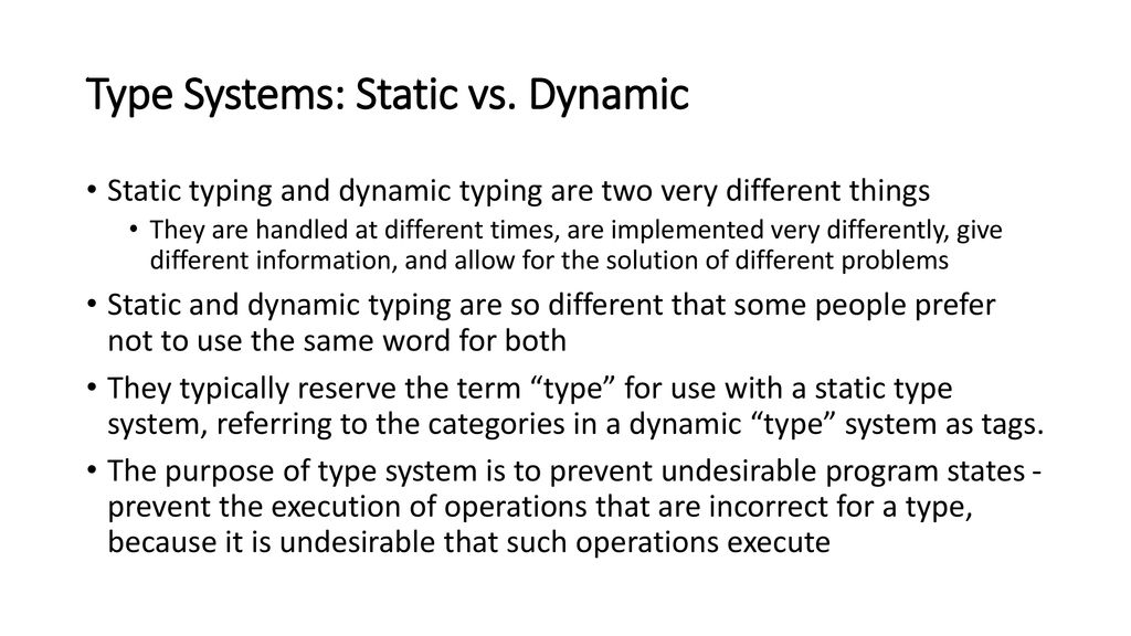 Type Systems. - ppt download