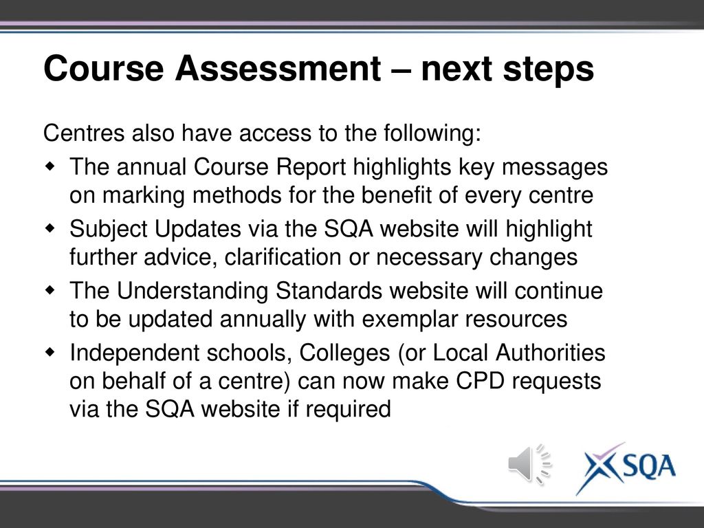 Understanding Standards: An overview of course assessment - ppt download