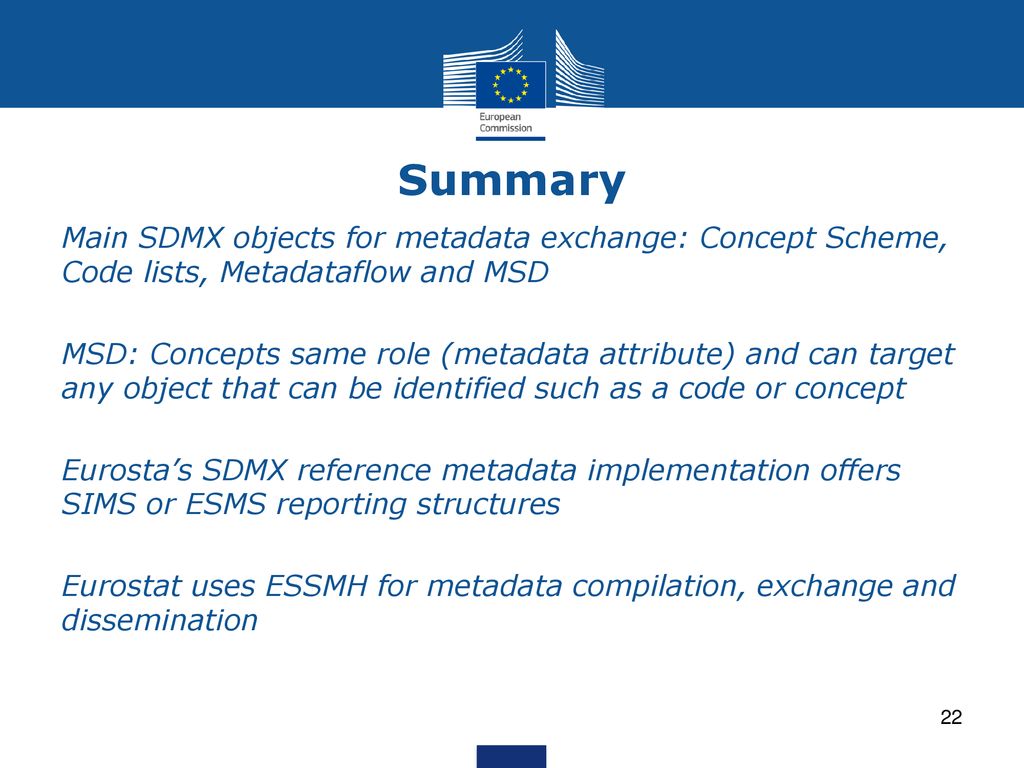 7. Introduction to the main SDMX objects for metadata exchange ppt