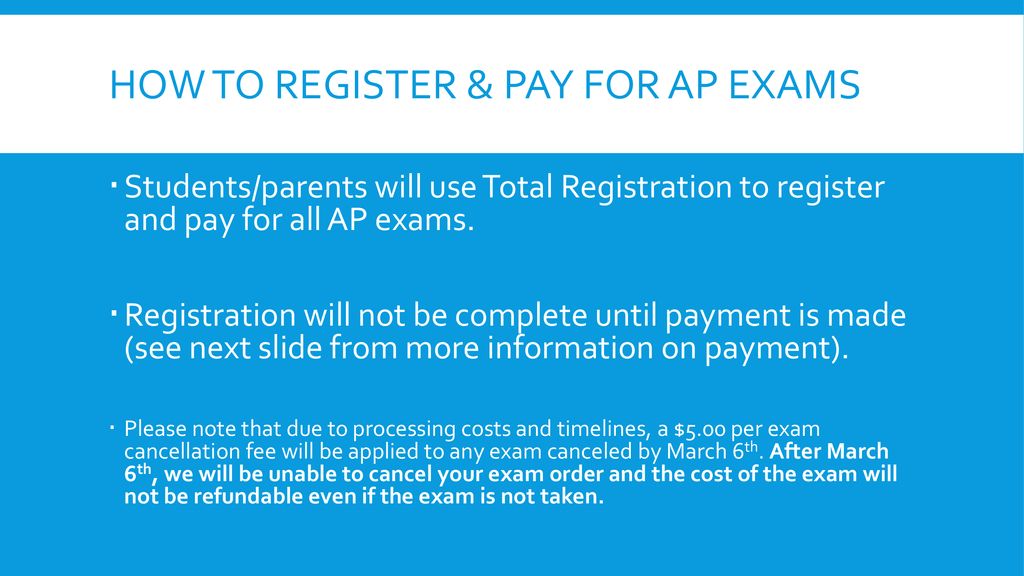 How to register & pay for ap exams