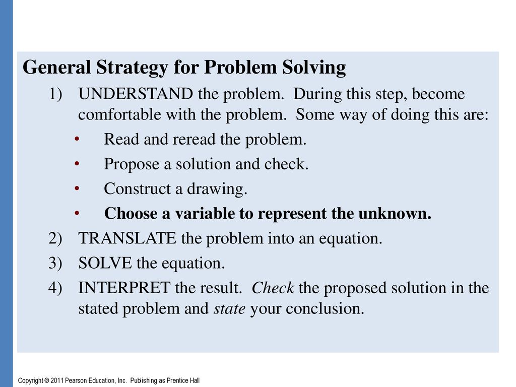 General Strategy for Problem Solving
