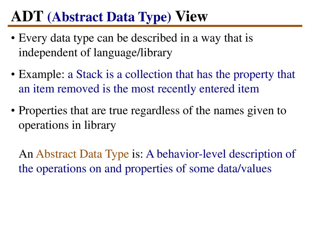 Abstract Data Types Adts Ppt Download