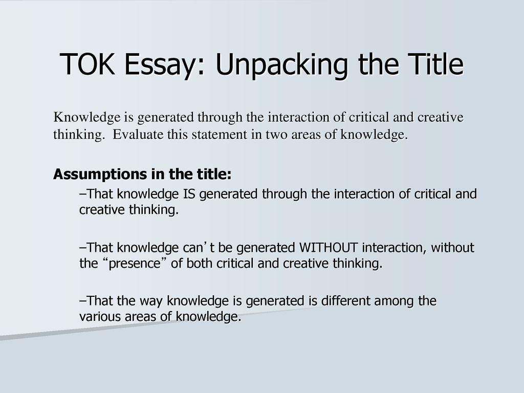 unpacking tok essay titles 2022