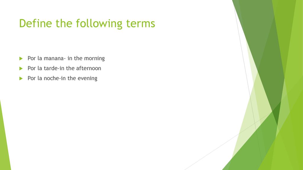 define the following terms presentation