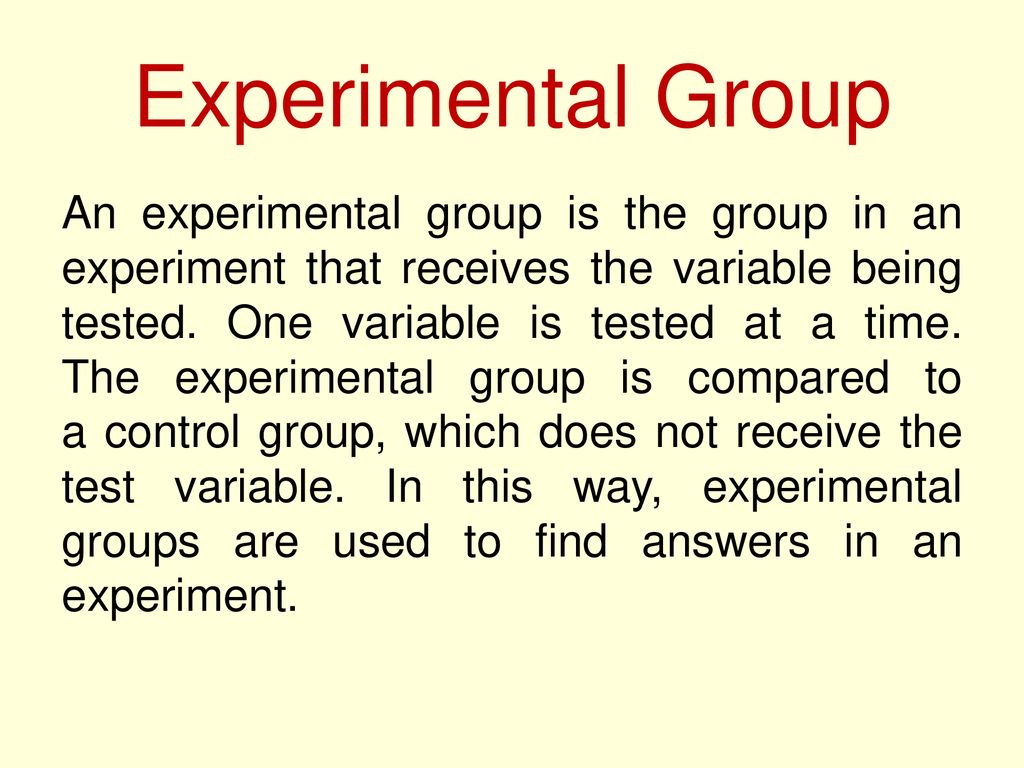 group of experimental method