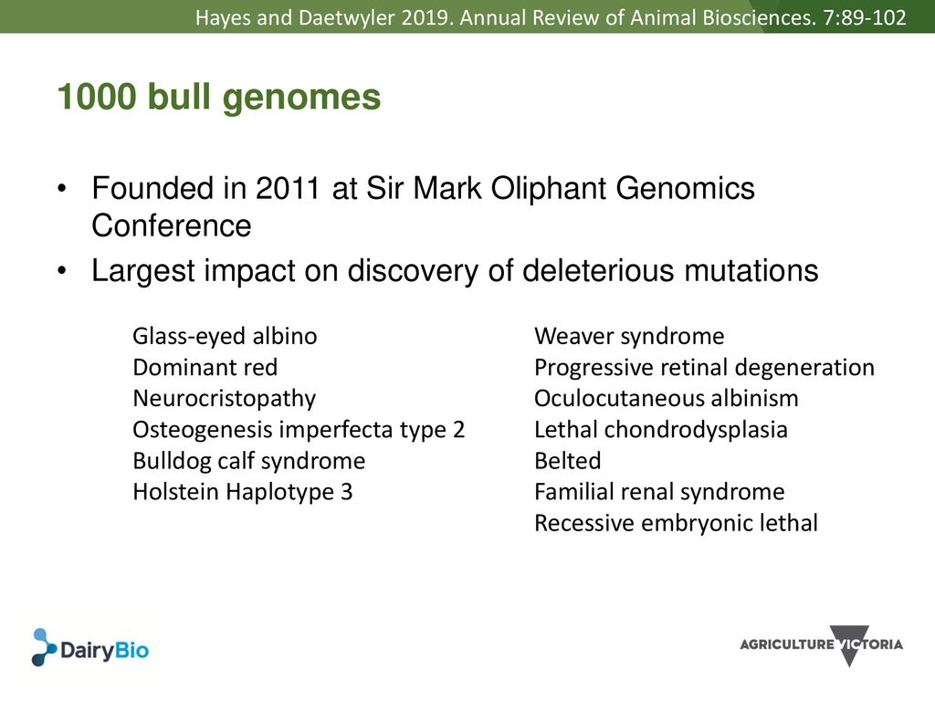 The Impact of the 1000 Bull Genomes Project and its Future - ppt download
