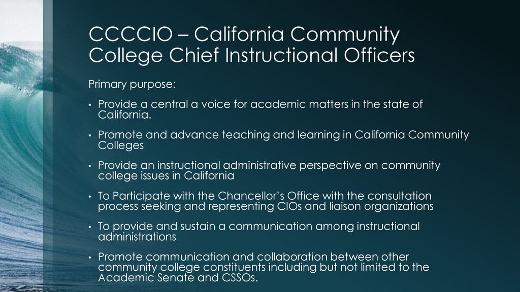 CCCCIO – California Community College Chief Instructional Officers