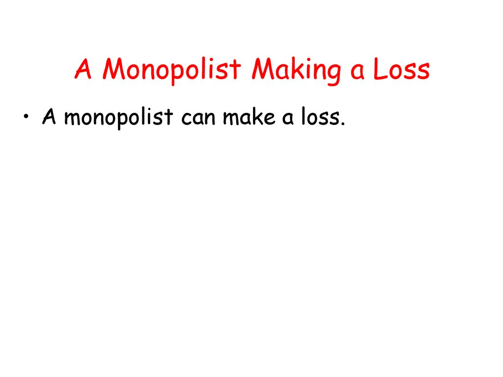 A Monopolist Making a Loss