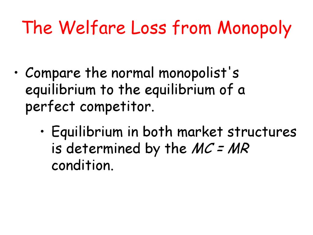 The Welfare Loss from Monopoly