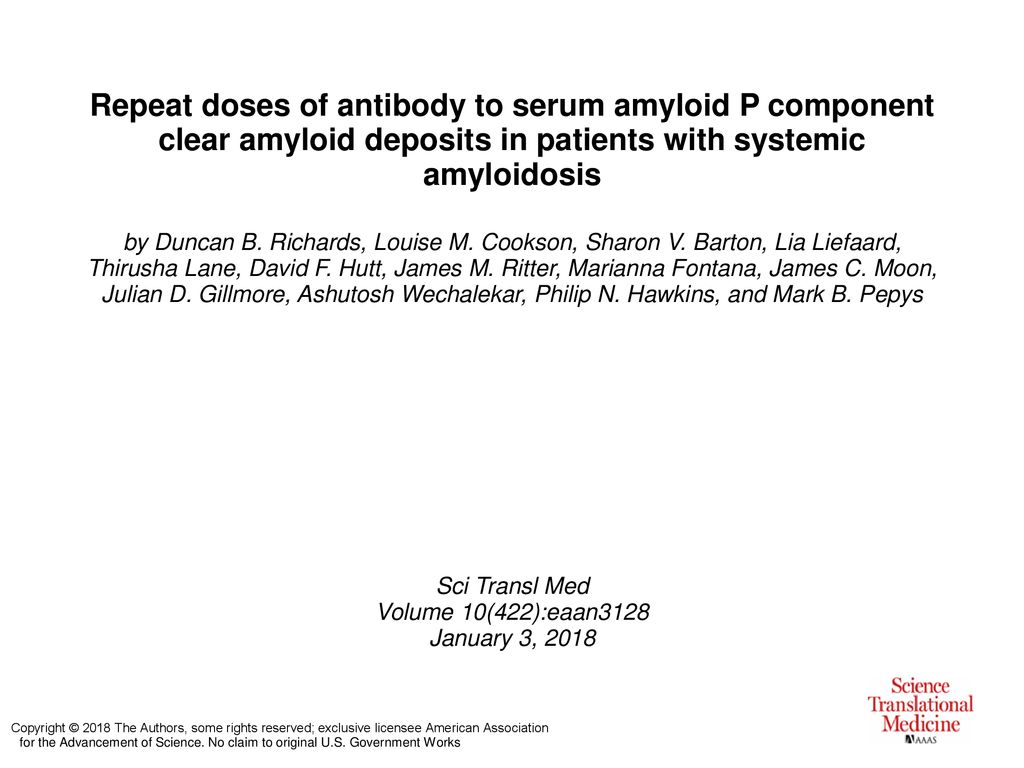 Repeat doses of antibody to serum amyloid P component clear amyloid deposits in patients with systemic amyloidosis