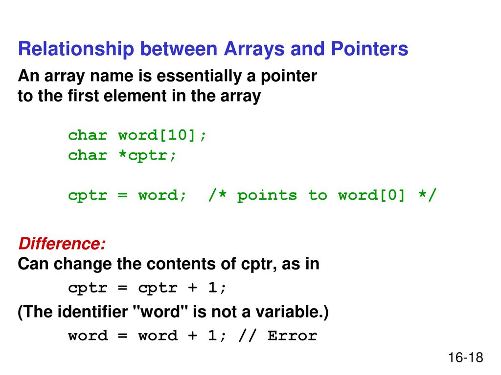 Chapter 16 Pointers and Arrays - ppt download