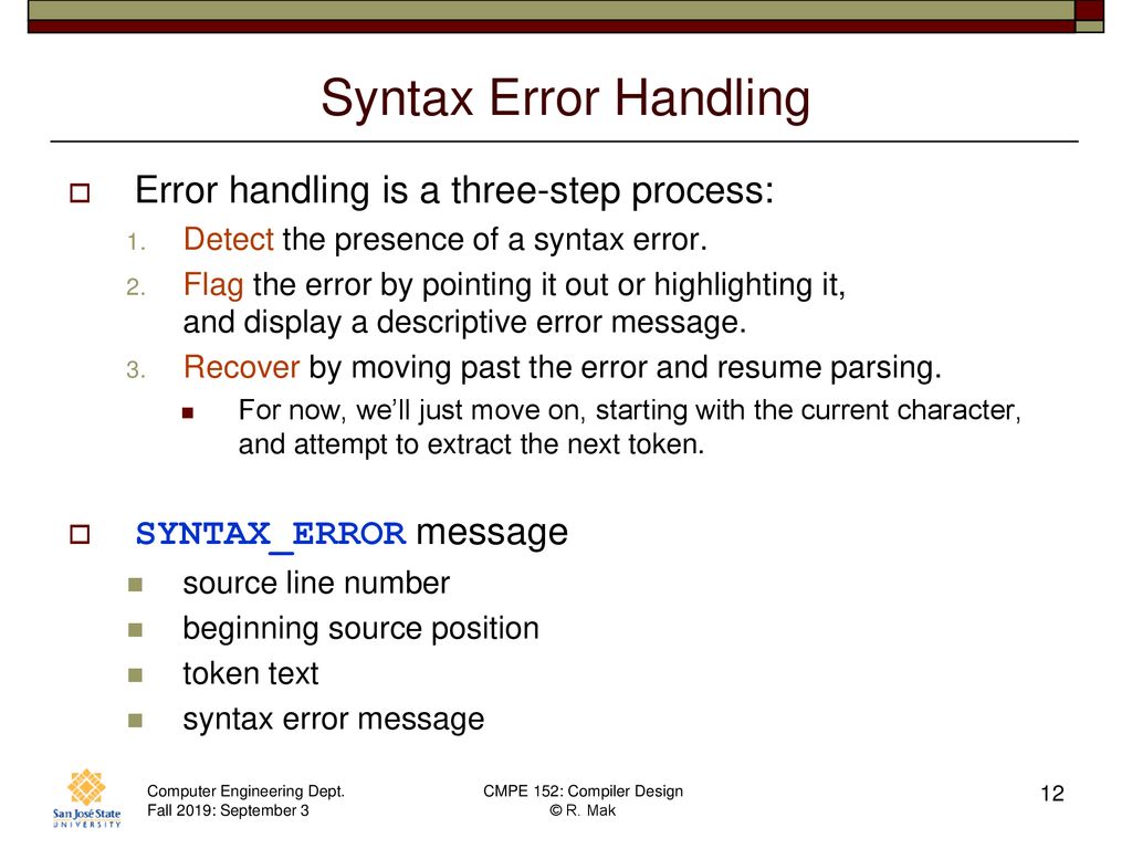 CMPE 152: Compiler Design September 3 Class Meeting - ppt download