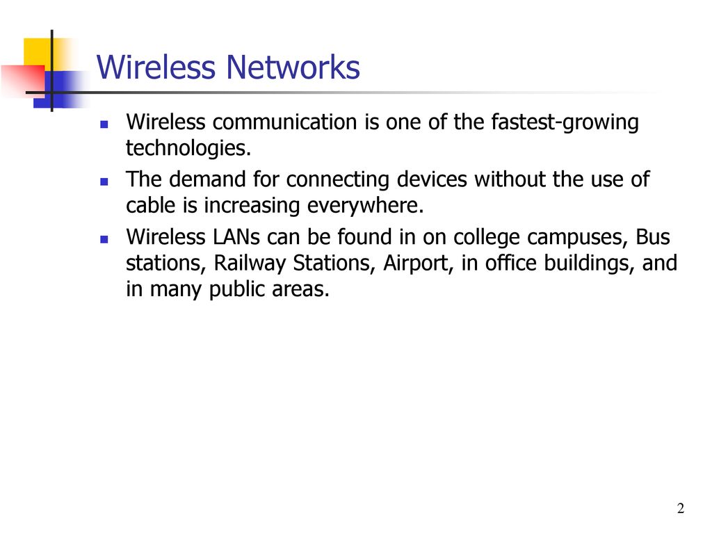 IEEE Wireless Local Area Networks (RF-LANs) - ppt download