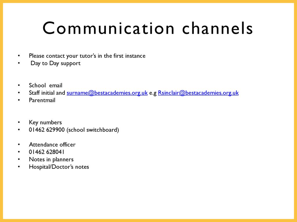 Communication channels