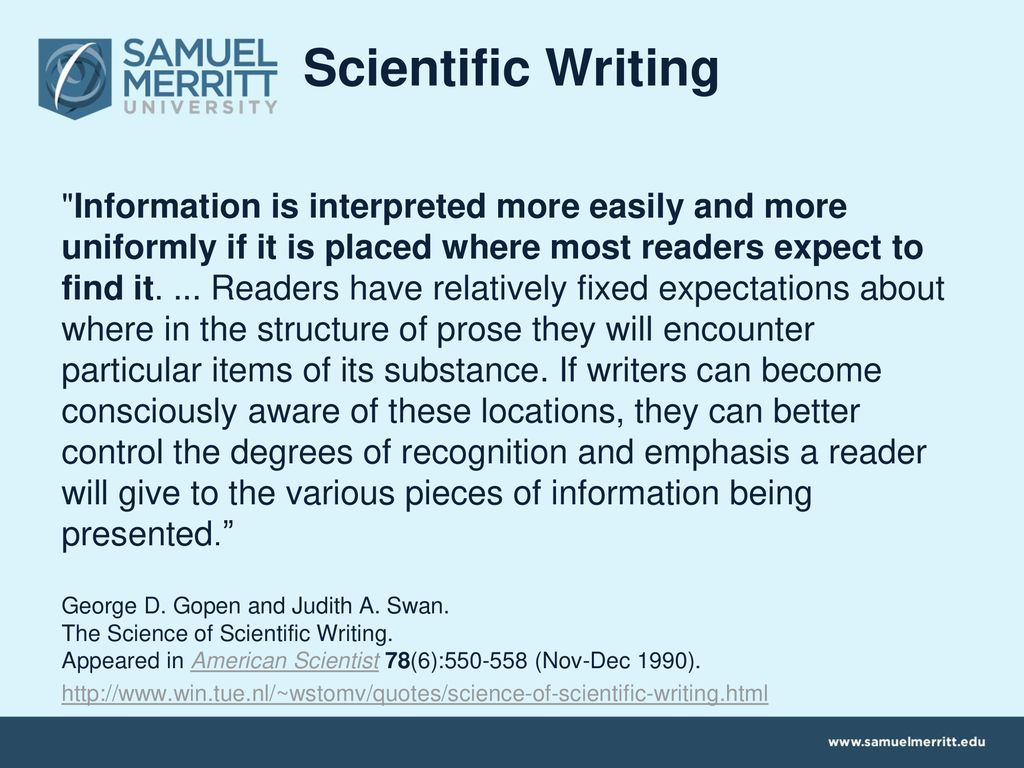 SCIENTIFIC WRITING FAQs: Tips for Content, Structure, and Organization