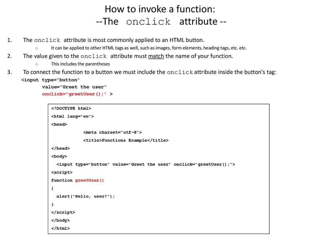 JavaScript Part 2 Organizing JavaScript Code Into Functions - Ppt Download