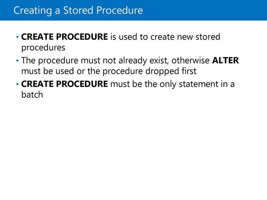 Designing and Implementing Stored Procedures - ppt download