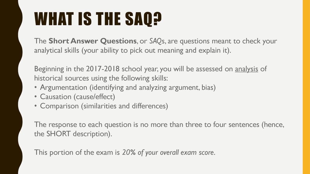 THE APUSH Short answer question (SAQ) ppt download