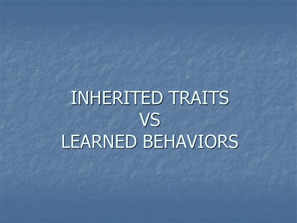 INHERITED TRAITS VS LEARNED BEHAVIORS - ppt download