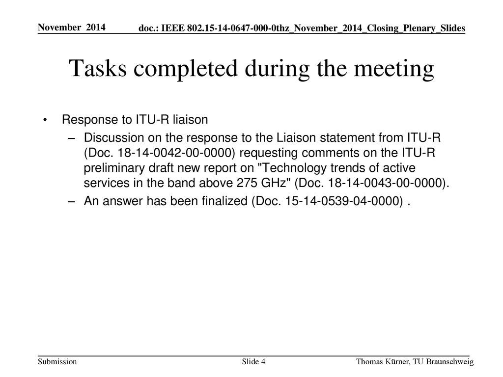 November 2014 Project: IEEE P Working Group For Wireless Personal Area ...