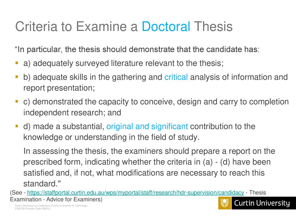 The Process Of Thesis Examination - Ppt Download