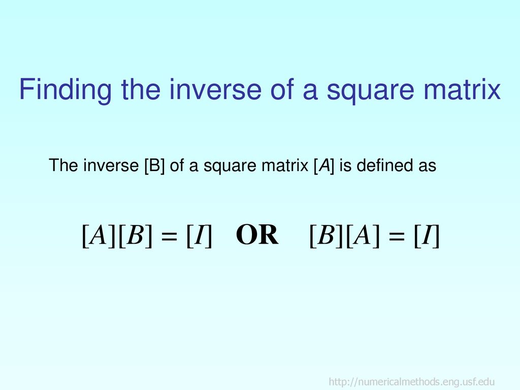 Finding the inverse of a square matrix