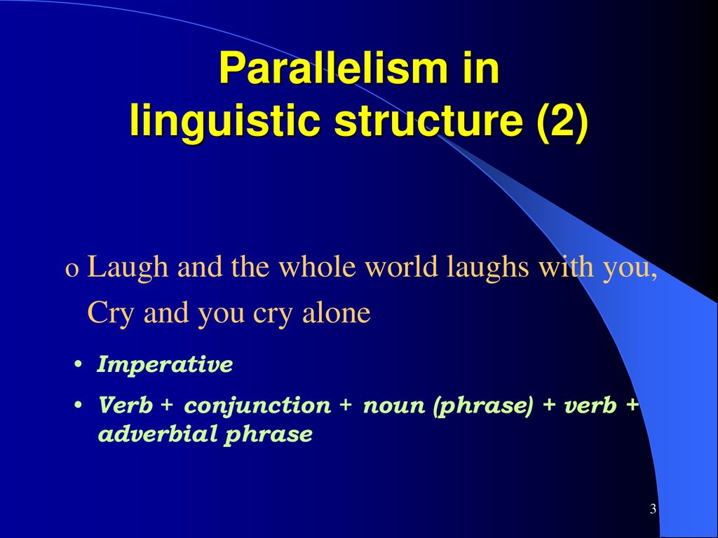 Parallelism in linguistic structure (2)