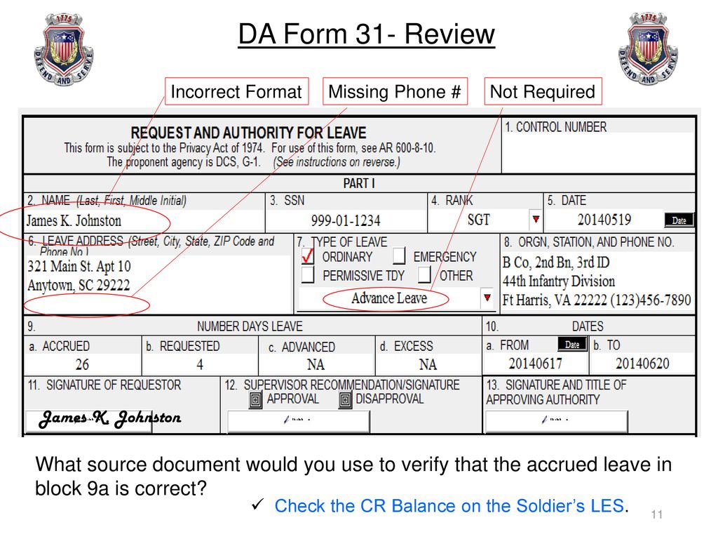 What Is Da Form 31 Used For