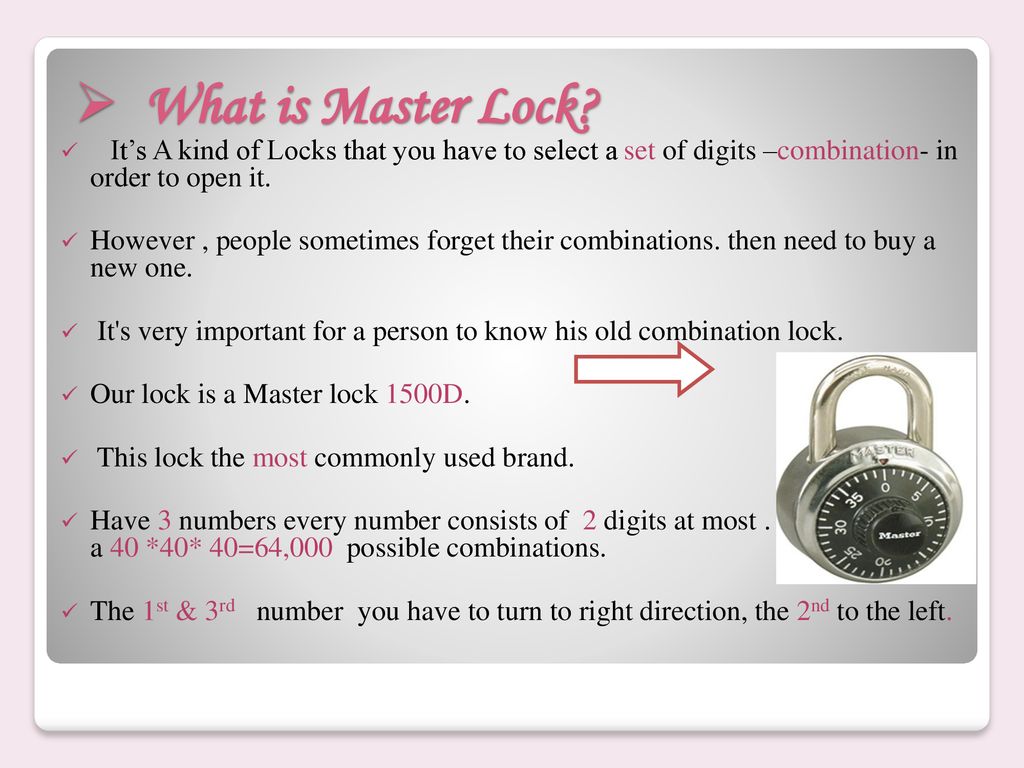 Masterlock Preset Combination Lock 1500d Combination Locks Locker Locks Lock