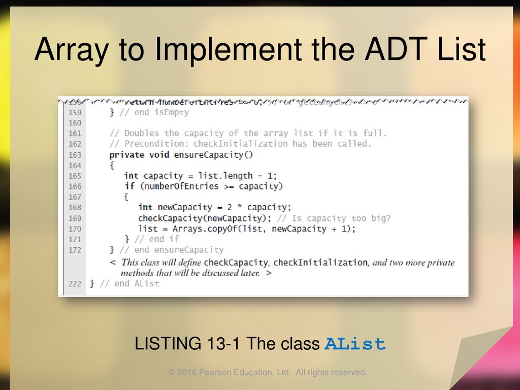 A List Implementation that Uses An Array - ppt download