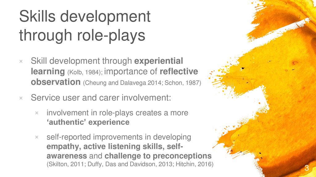 Skills development through role-plays