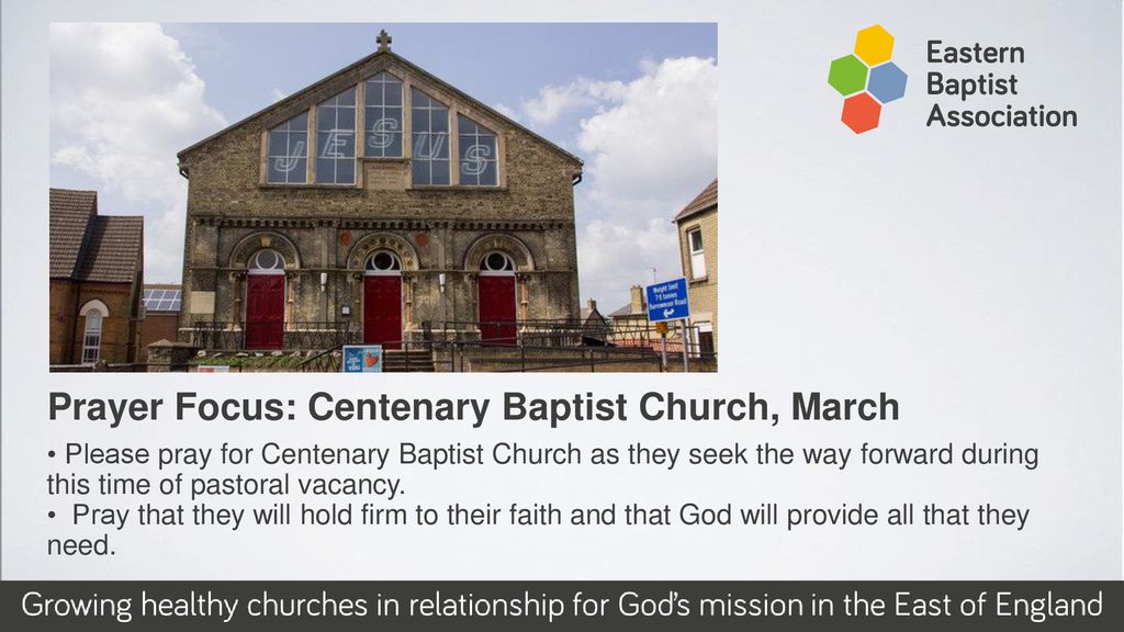 Prayer Focus: Centenary Baptist Church, March - ppt download