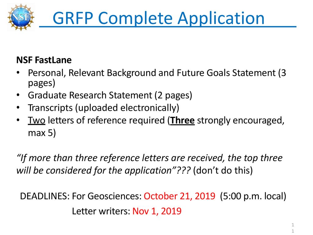 NSF Graduate Fellowship ppt download