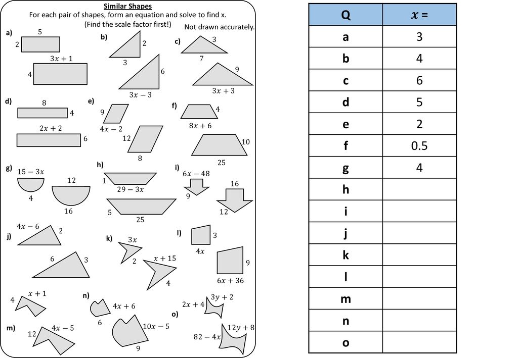 Similar Shapes Worksheet A Ppt Download