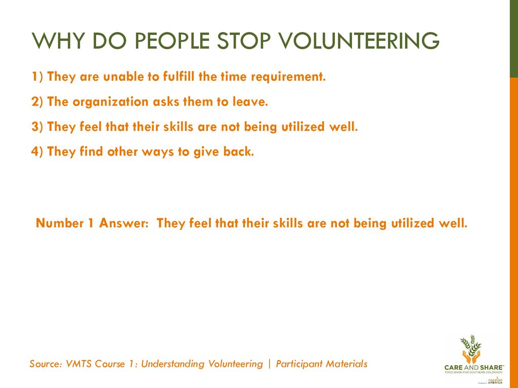 Why do people stop volunteering