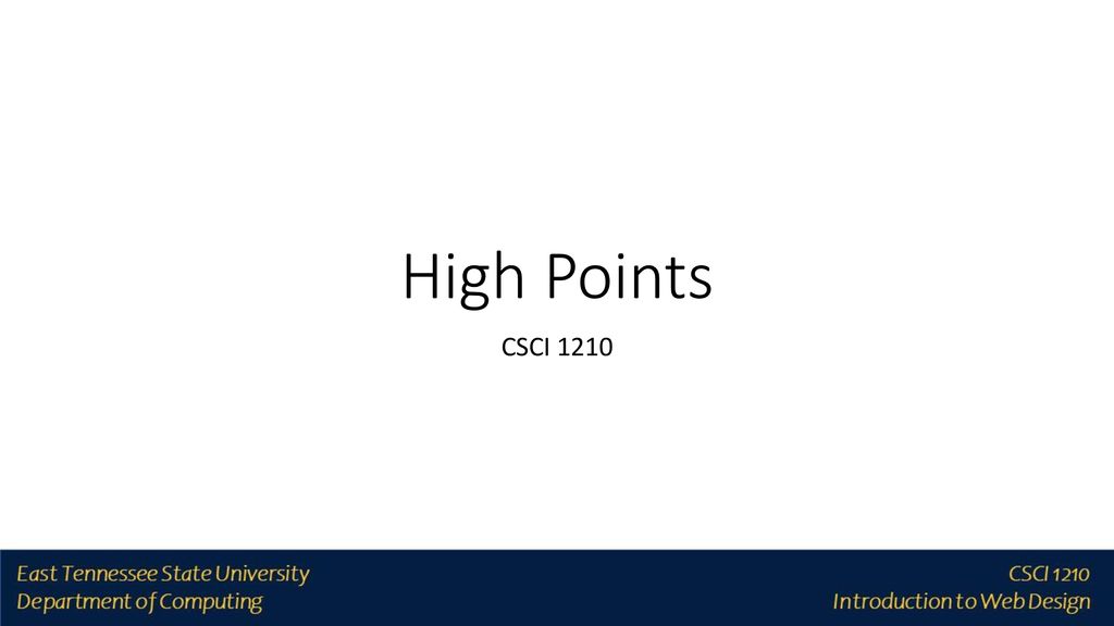 High Points CSCI ppt download