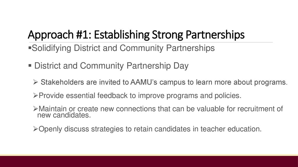 Approach #1: Establishing Strong Partnerships