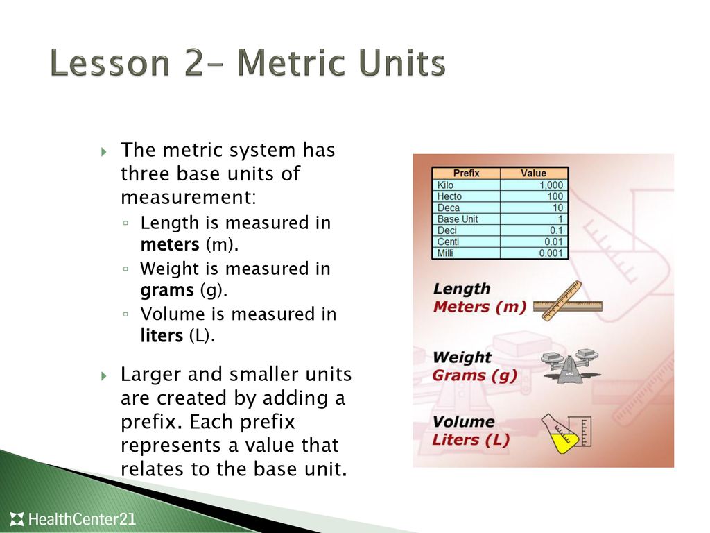 Measurement Systems Lesson 2: Metric System. - ppt download