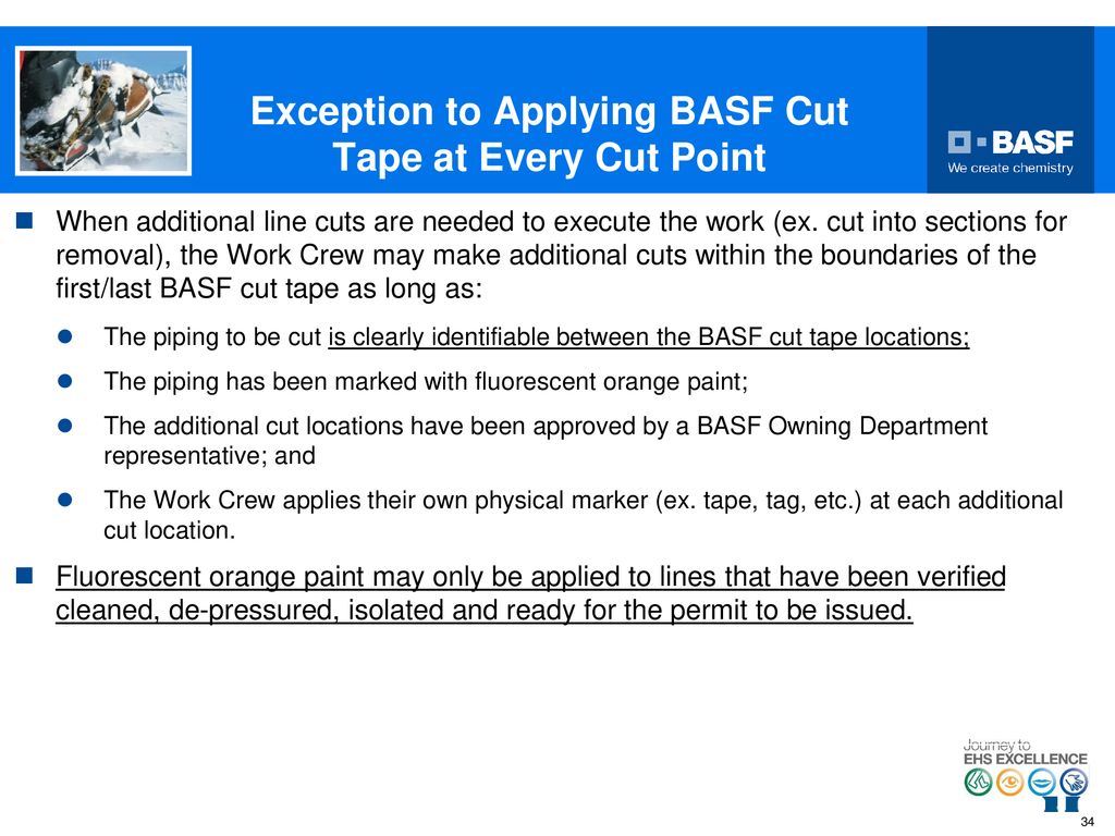 Exception to Applying BASF Cut Tape at Every Cut Point