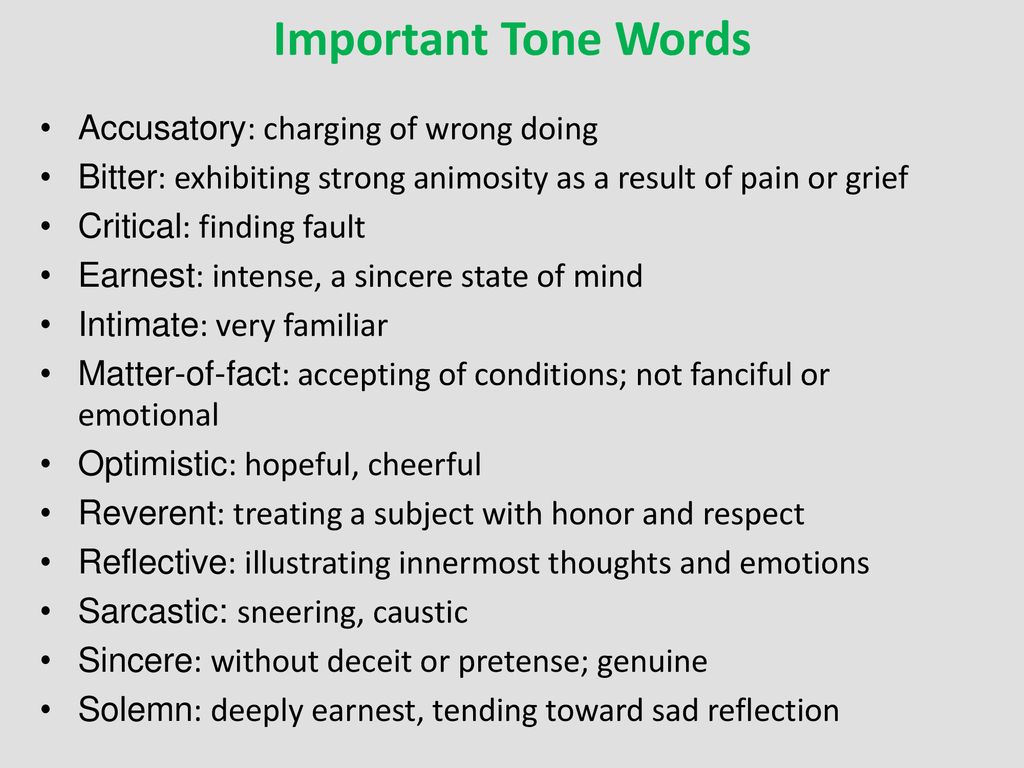 Tone and Mood Examples 150+ Words