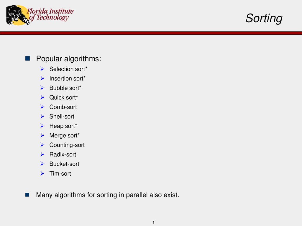 Sorting Popular algorithms: - ppt download
